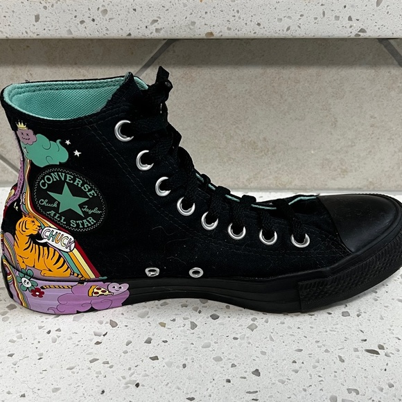 Converse Psychedelic Hoops Black Hi Top Sneaker - Picture 3 of 9